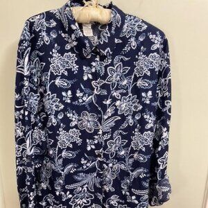 Tommy Bahama Blue and White print dress size XL.